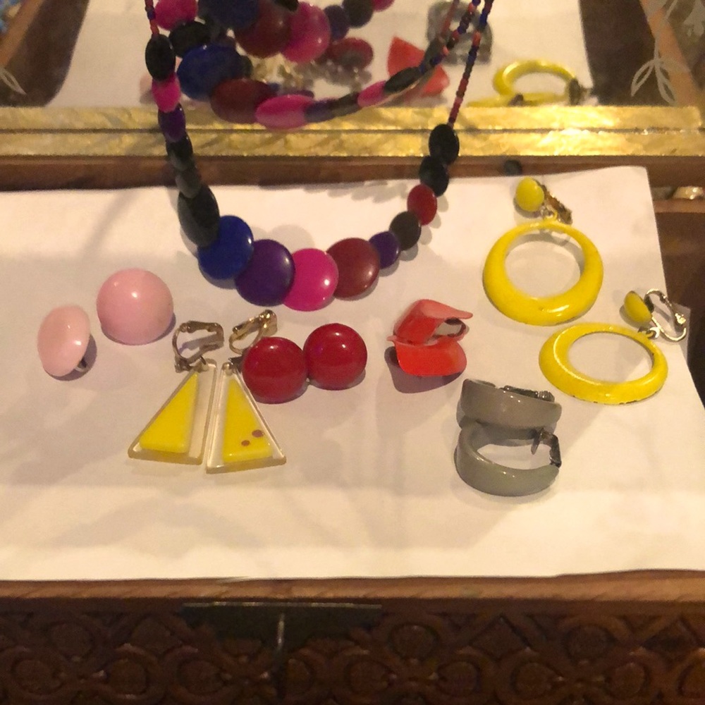 Bright lot of earrings
